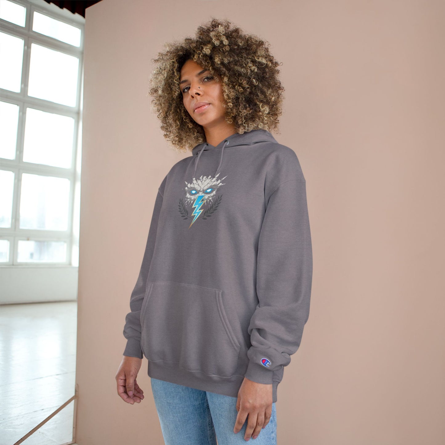 Champion Hoodie — Lightning Crest Athletic Logo Pullover