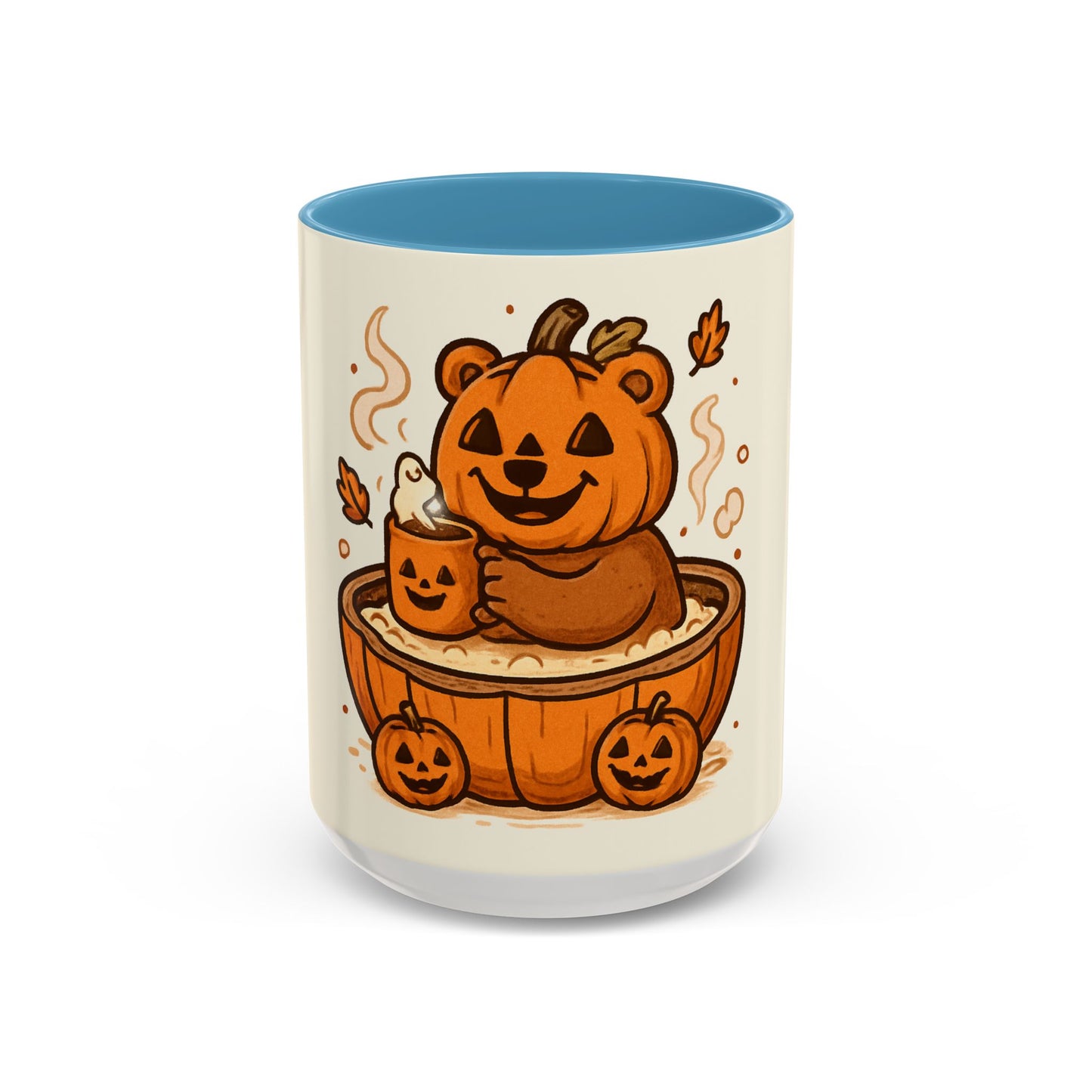 Halloween Bear Coffee Mug, Cute Pumpkin Mug, Fall Decor Gift, Cozy Autumn Drinkware, Seasonal Sip, Holiday Mug