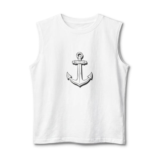 Anchor Graphic Muscle Tank — Nautical Vintage Anchor Tank Top