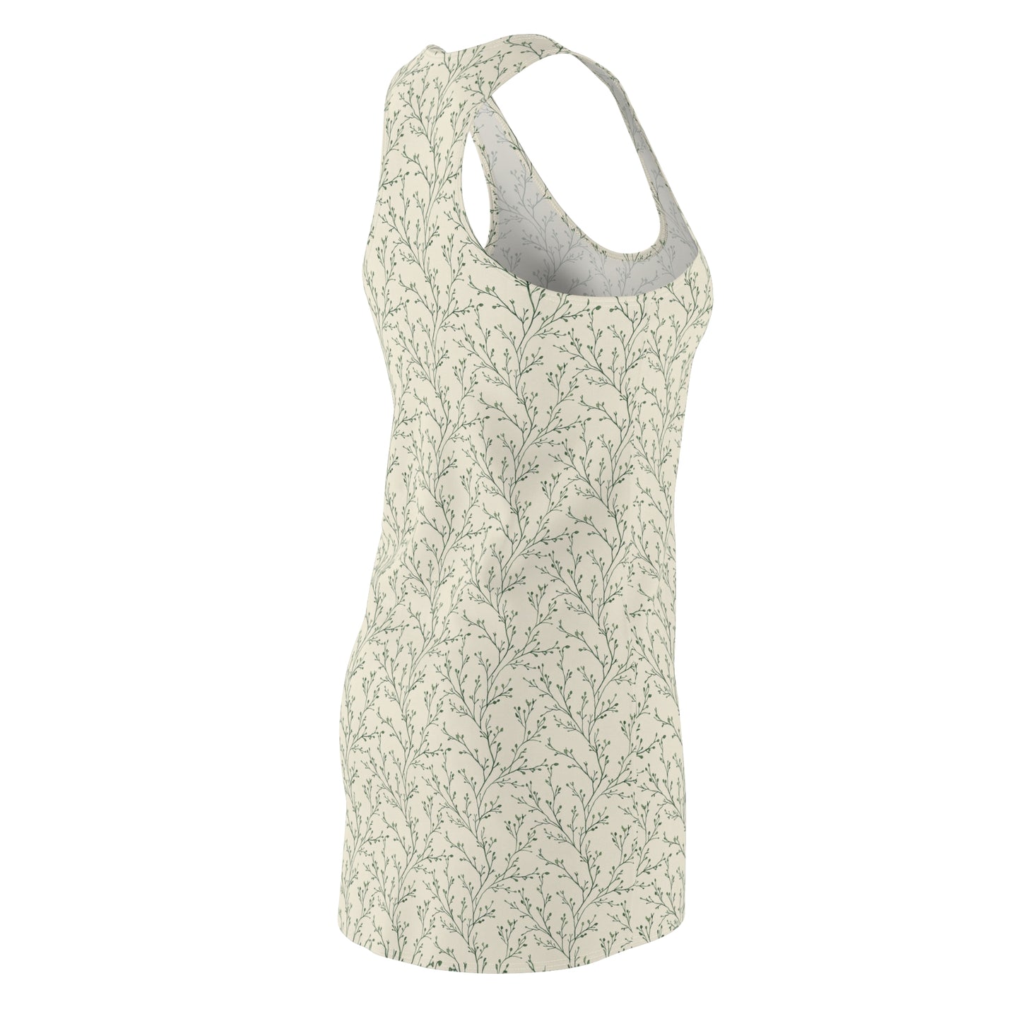 Floral Vine Racerback Dress — Soft Sage All-Over Print