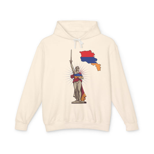 Armenia Pride Hoodie — Lady Justice Draped in Armenian Flag with Map