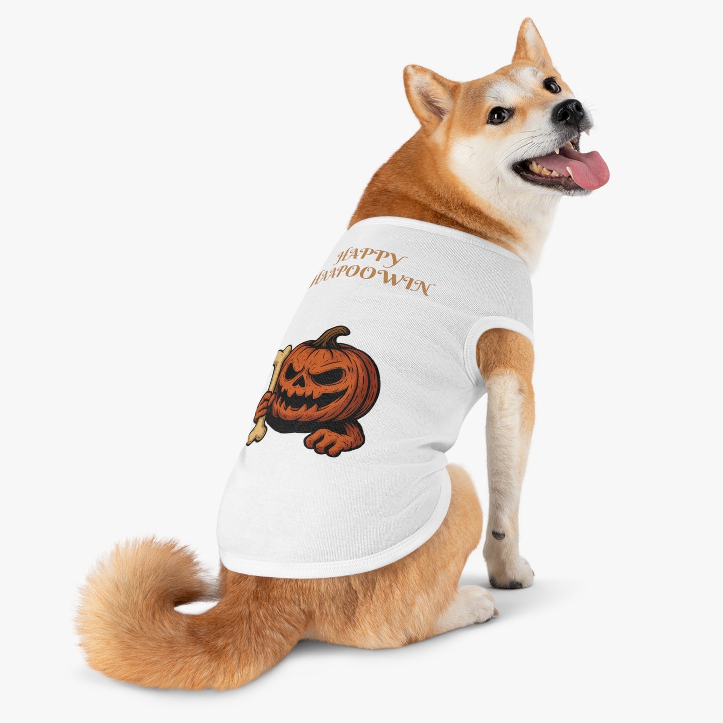 Halloween Pet Tank Top, Dog Costume, Pumpkin Themed, Fall Fashion, Pet Apparel, Seasonal Wear