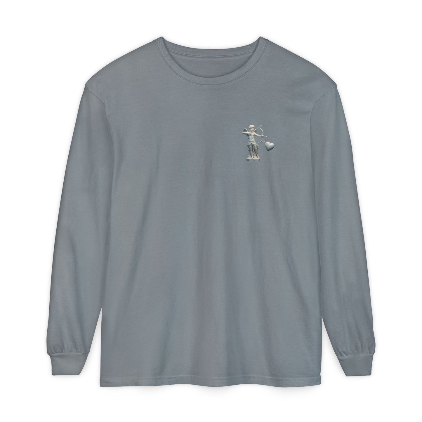 Cupid Cherub Long Sleeve Tee — Vintage Cupid Heart Graphic