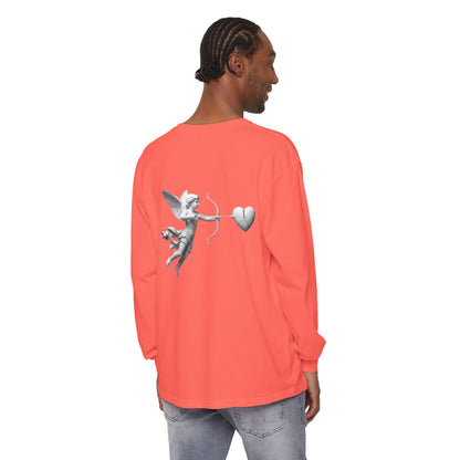 Cupid Cherub Long Sleeve Tee — Vintage Cupid Heart Graphic