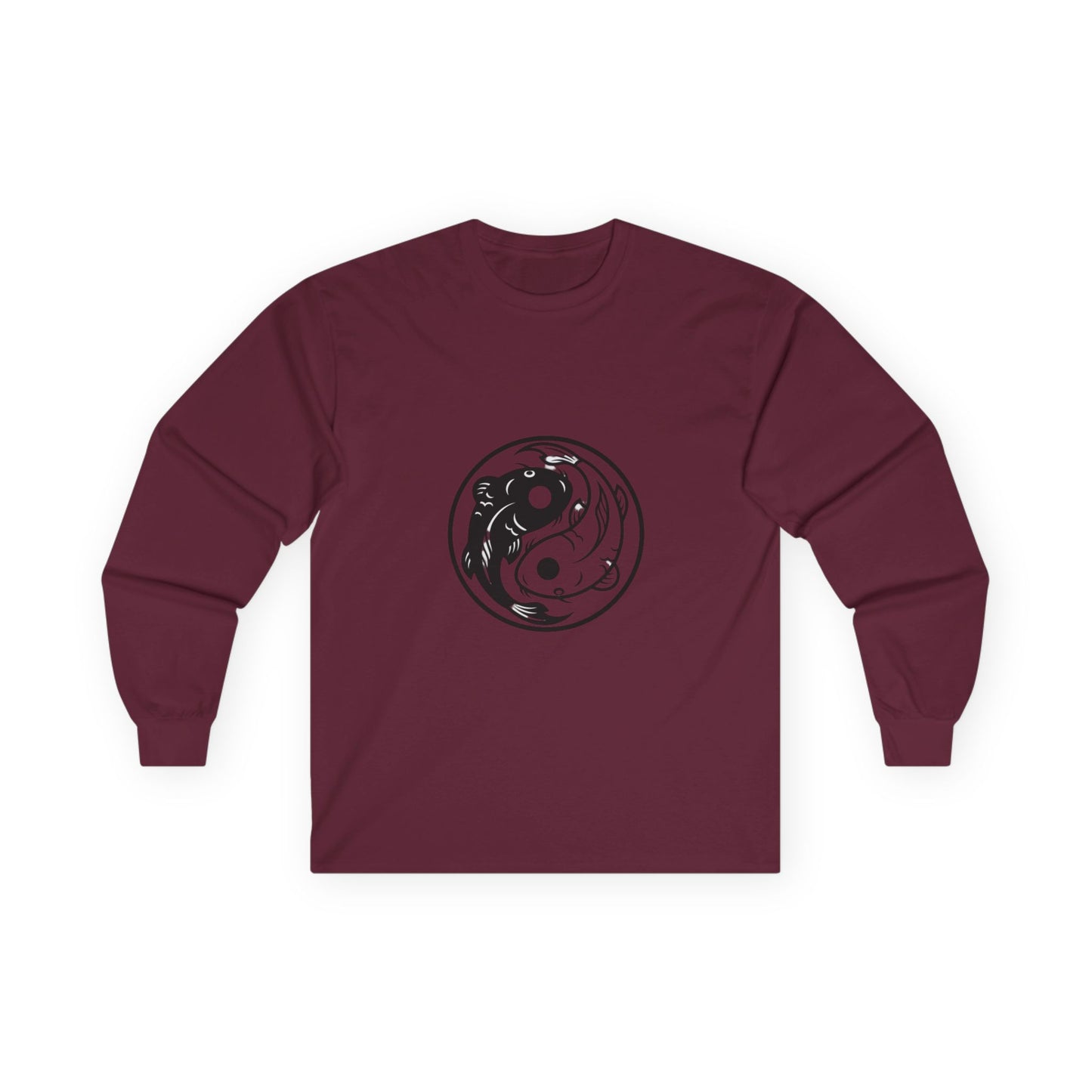 Yin Yang Koi Fish Long Sleeve Tee — Zen Balance Graphic Shirt