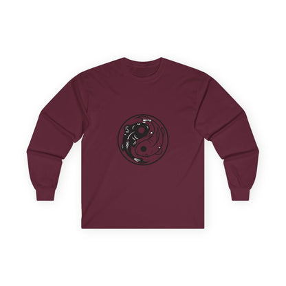 Yin Yang Koi Fish Long Sleeve Tee — Zen Balance Graphic Shirt