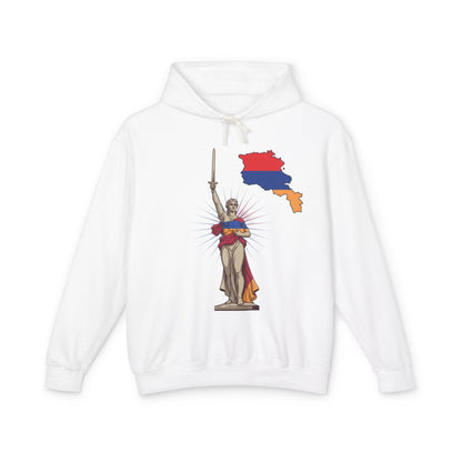 Armenia Pride Hoodie — Lady Justice Draped in Armenian Flag with Map