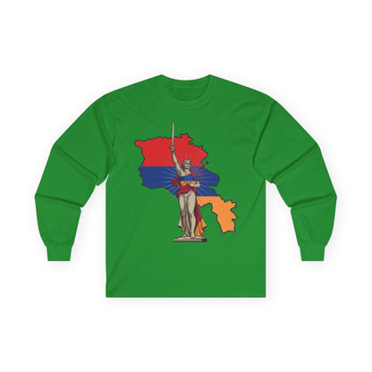 Armenia Map Long Sleeve Tee — Mother Armenia Statue Graphic