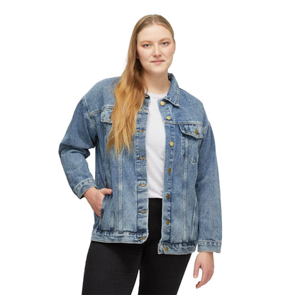 Embroidered Floral Denim Jacket — Women's Boho Sunflower & Rose Jean Jacket