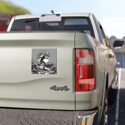 Surfing Silhouette Car Magnet — Moonlit Wave Vinyl Car Magnet