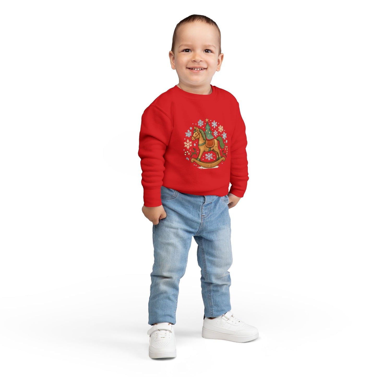 Toddler Sweatshirt — Vintage Rocking Horse Christmas Crewneck