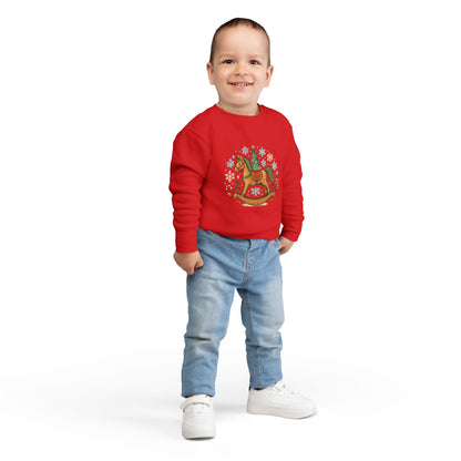 Toddler Sweatshirt — Vintage Rocking Horse Christmas Crewneck
