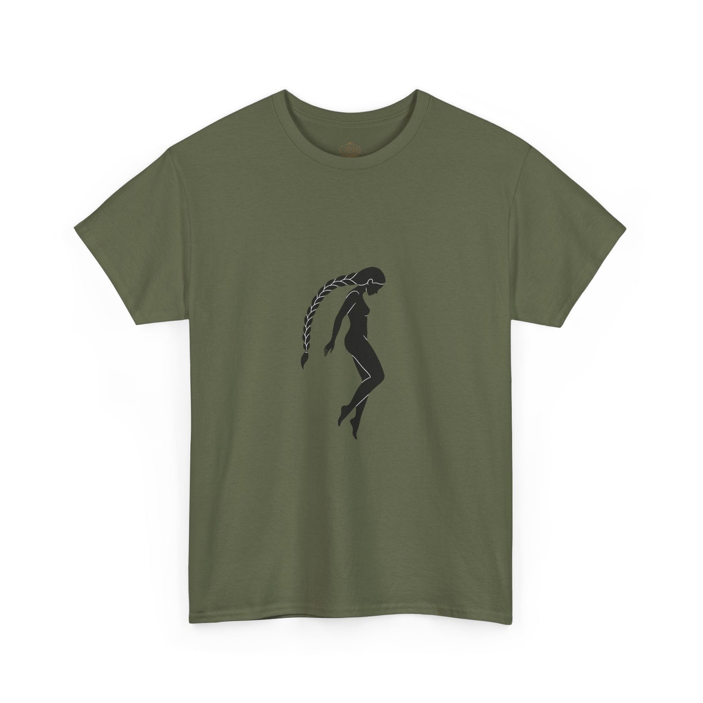 Silhouette Braid Tee — Minimalist Woman Profile T-Shirt