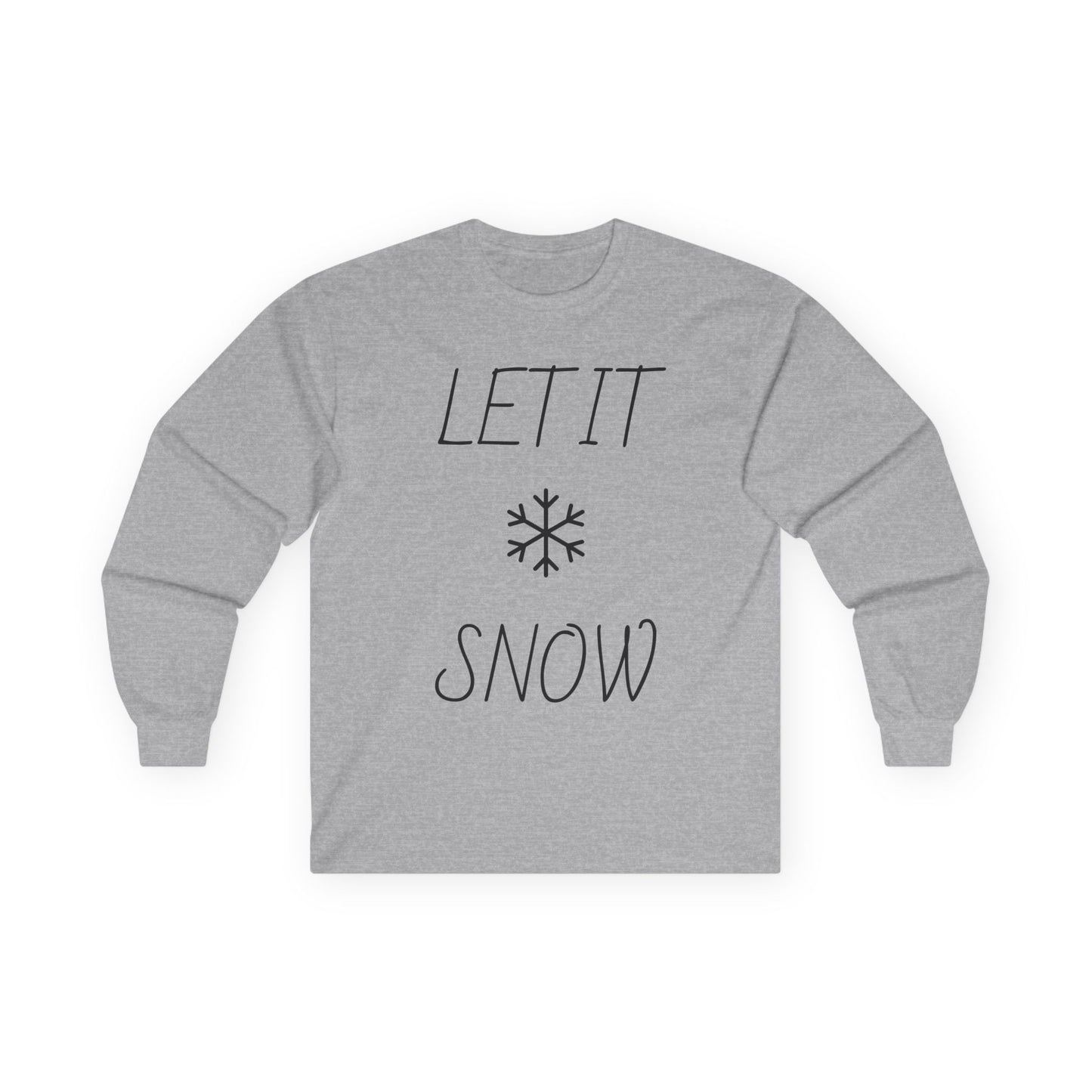 Let It Snow Long Sleeve Tee — Minimal Snowflake Holiday Shirt