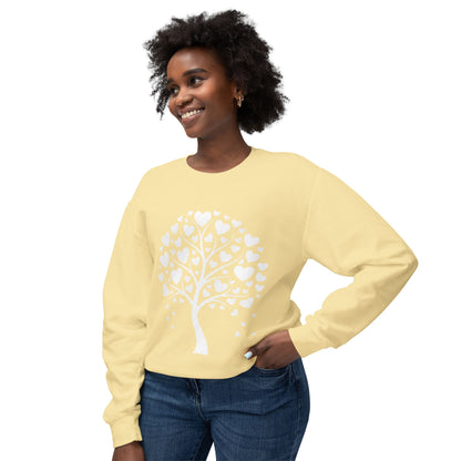 Heart Tree Crewneck Sweatshirt — Cute Love Tree Graphic Pullover