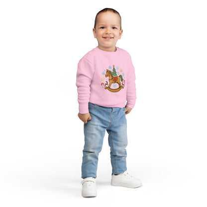 Toddler Sweatshirt — Vintage Rocking Horse Christmas Crewneck