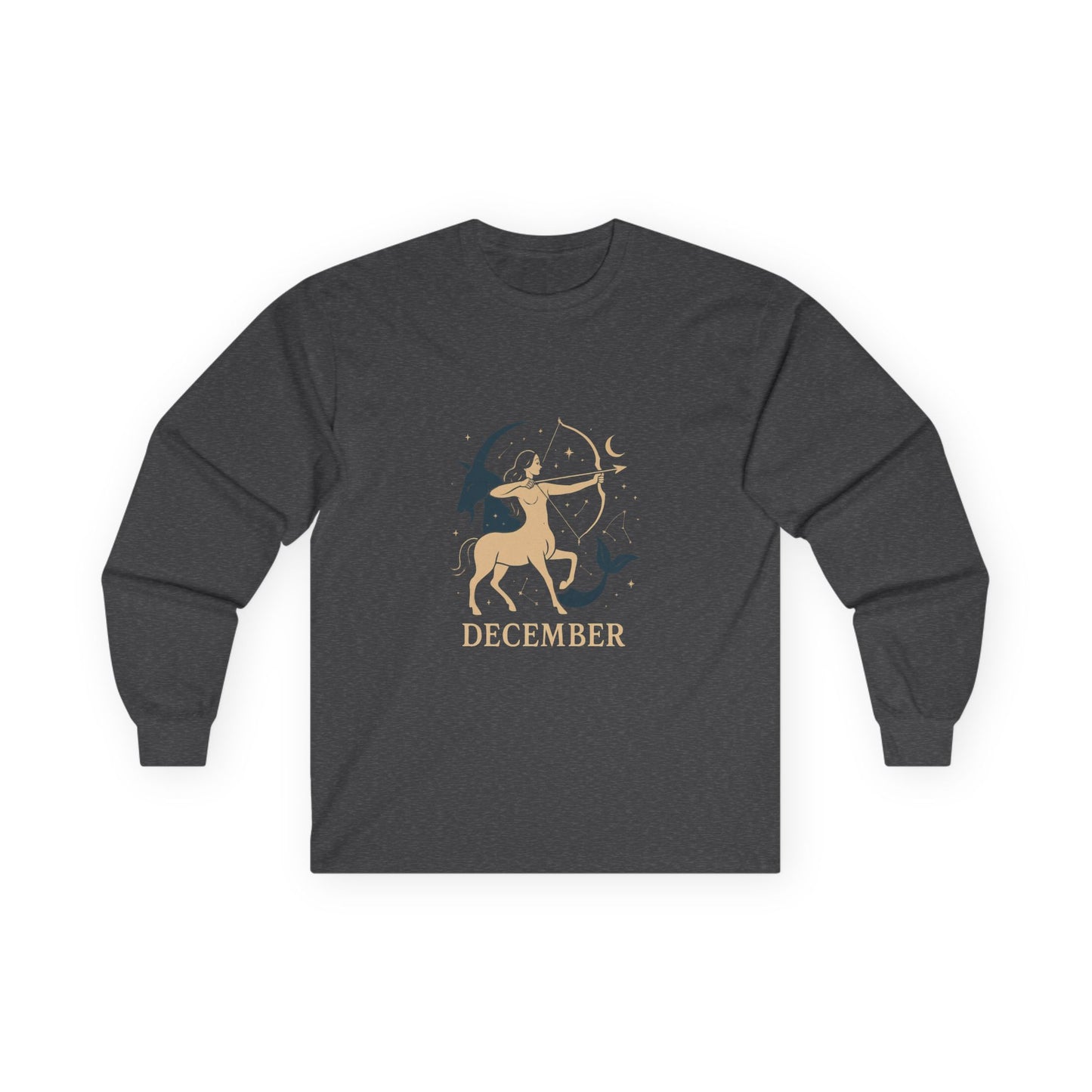December Zodiac Long Sleeve Tee, Cozy Tee, Astrology Shirt, Gift for Him/Her, Holiday Apparel, December Birthday Gift