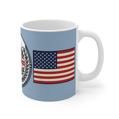 4th of July Coffee Mug — Patriotic Eagle & American Flag 11oz (Celebrating Freedom 2024)