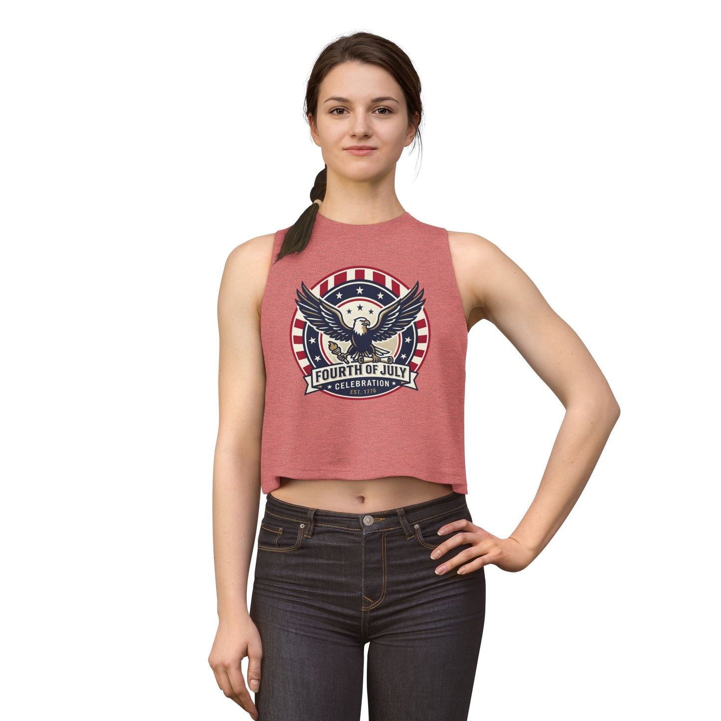 Fourth of July Eagle Crop Top — Patriotic Women's Fourth of July Celebration Tank