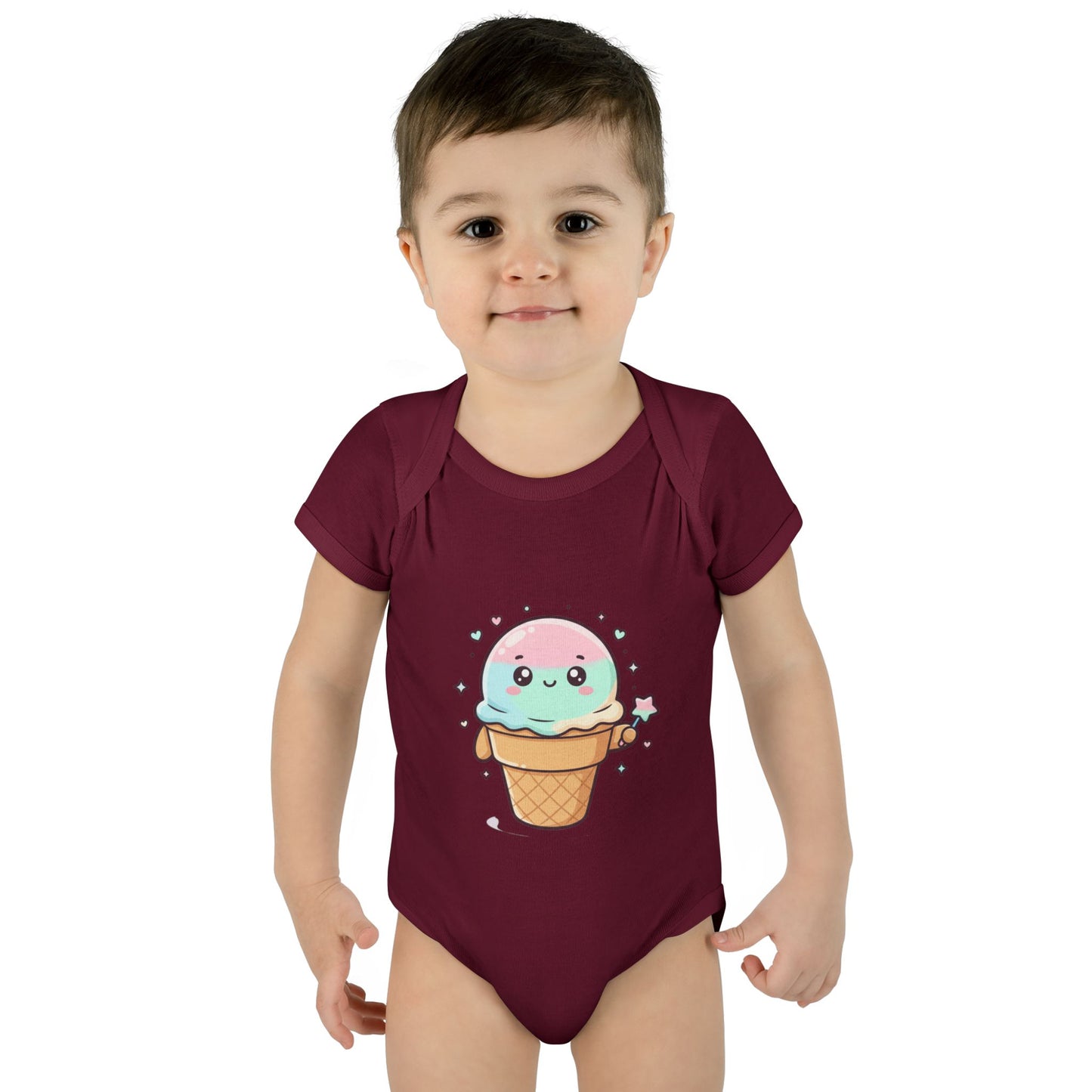 Cute Kawaii Ice Cream Cone Infant Bodysuit - Pastel Baby Onesie