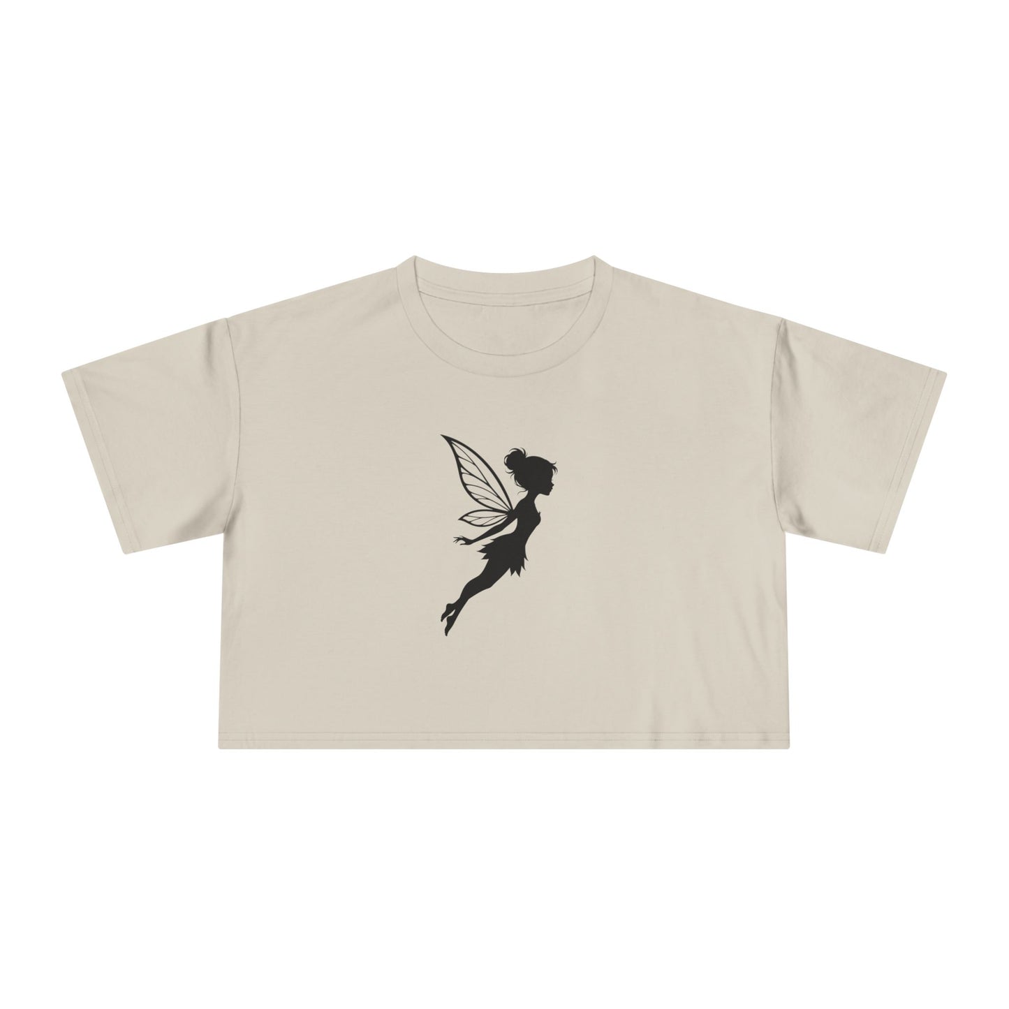 Fairy Silhouette Women's Crop Tee — Whimsical Pixie Graphic Top