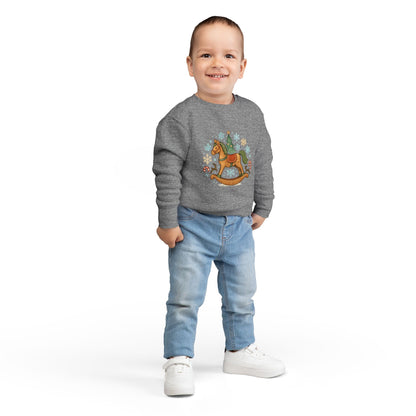 Toddler Sweatshirt — Vintage Rocking Horse Christmas Crewneck