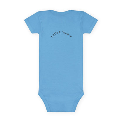 Baby Onesie - 'Little Dreamer' Moon & Sleeping Baby Short Sleeve Bodysuit