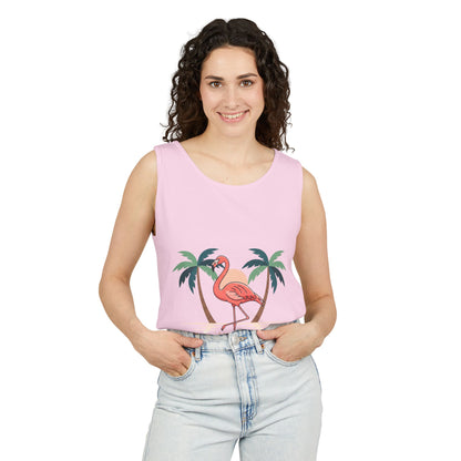 Flamingo Beach Tank Top — Tropical Palm Vacation Graphic Tank
