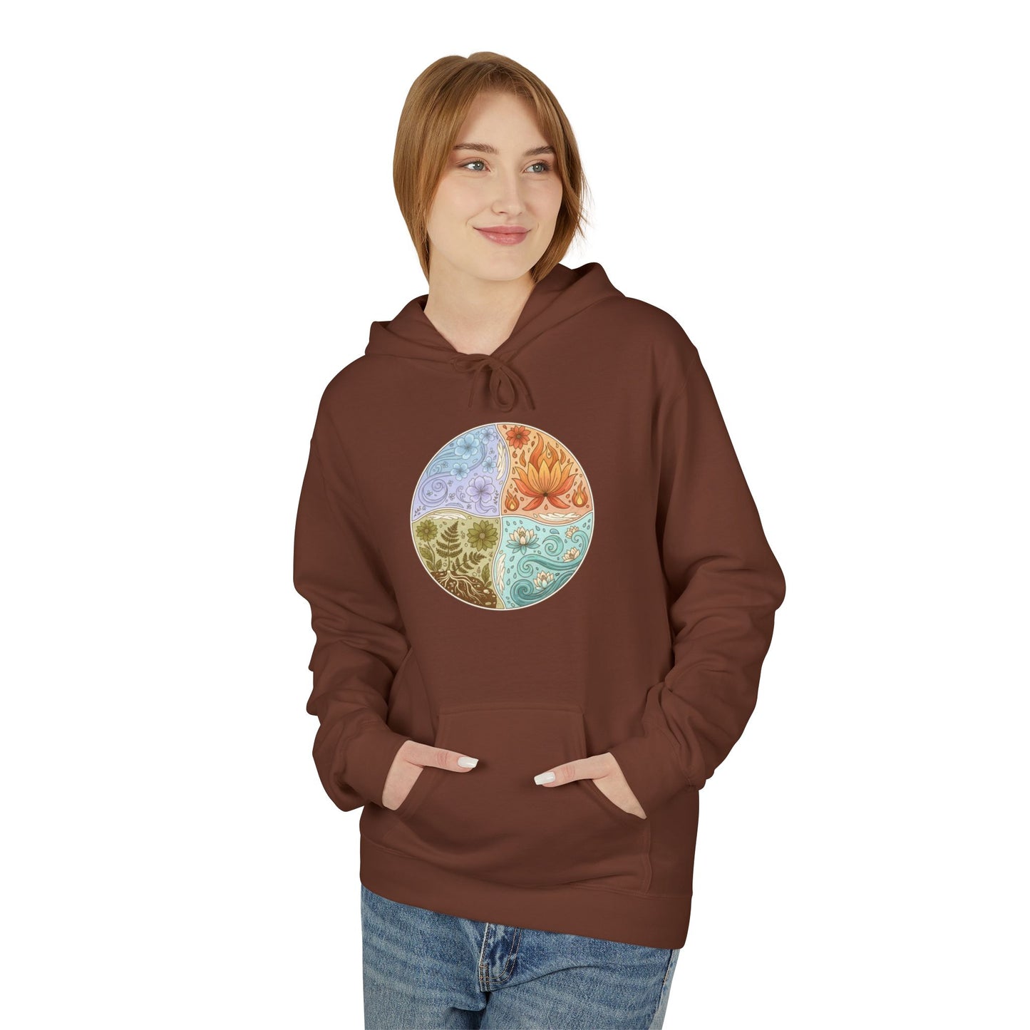 Yin Yang Seasons Hoodie — Colorful Seasonal Mandala Pullover
