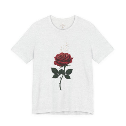 Red Rose Graphic Tee - Vintage Single Bloom T-Shirt