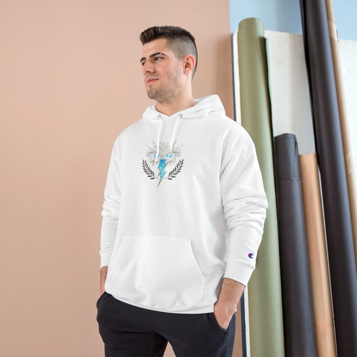 Champion Hoodie — Lightning Crest Athletic Logo Pullover
