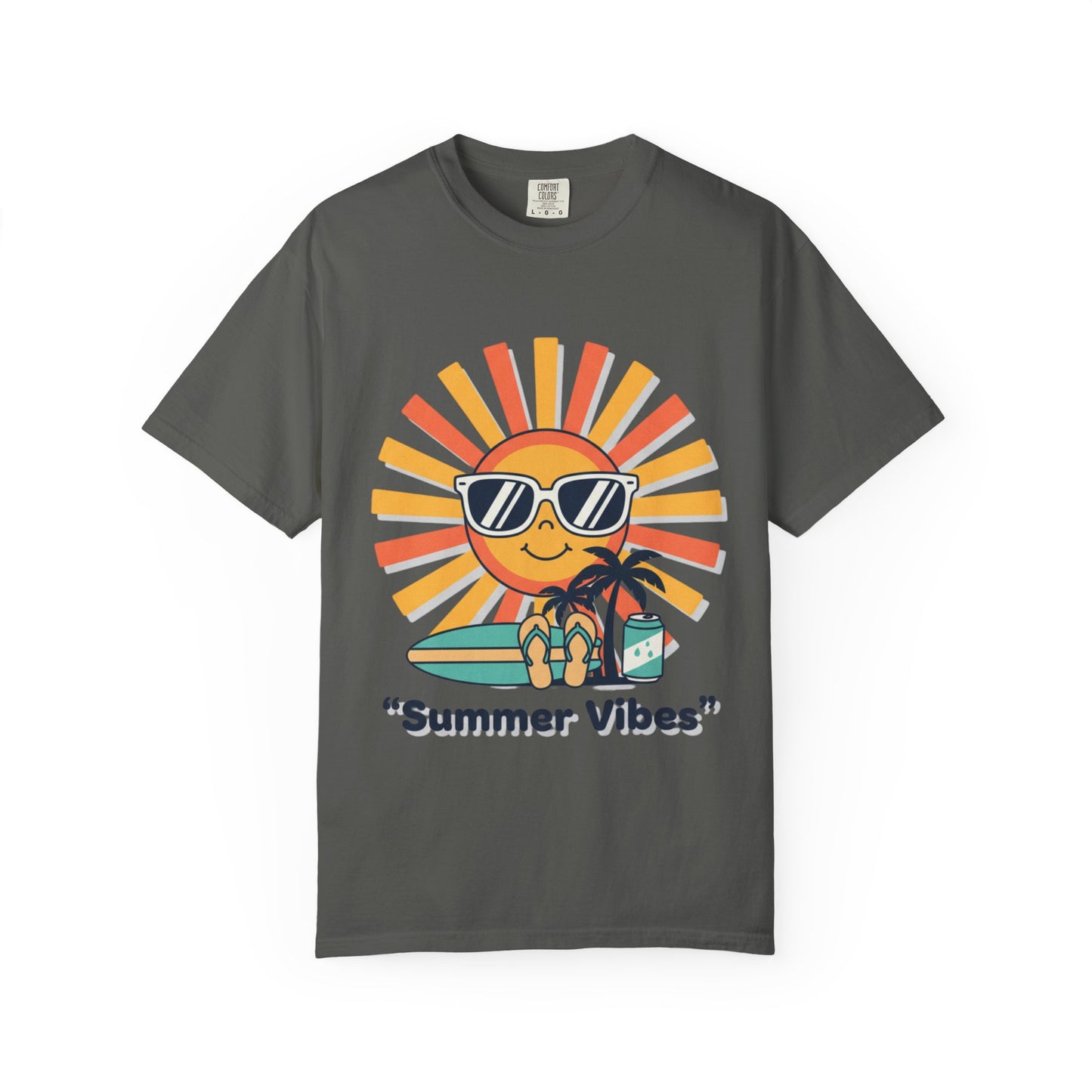 Summer Vibes T-Shirt — Retro Sun with Sunglasses Beach Graphic