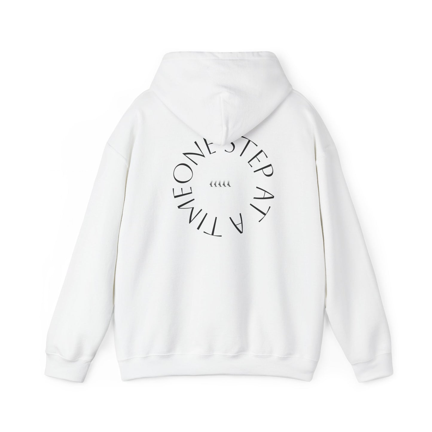 Hoodie — "One Step at a Time" Minimalist Motivational Pullover