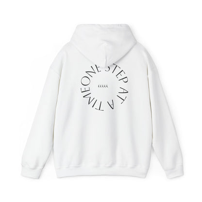 Hoodie — "One Step at a Time" Minimalist Motivational Pullover