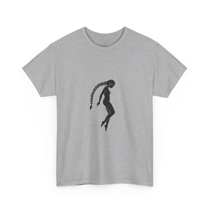 Silhouette Braid Tee — Minimalist Woman Profile T-Shirt
