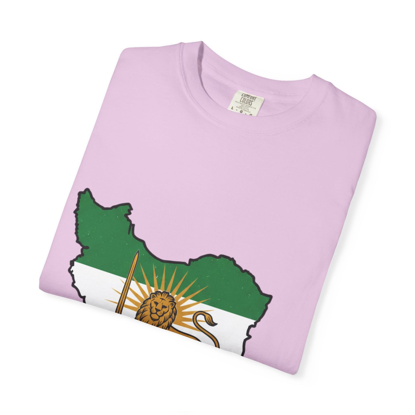 Iran Map T-Shirt with Lion and Sun Flag — Persian Heritage Tee