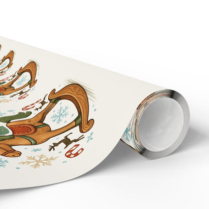 Rocking Horse Christmas Wrapping Paper – Vintage Holiday Gift Wrap