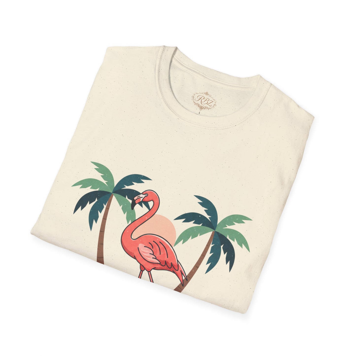 Flamingo Beach T-Shirt — Tropical Palm Island Graphic Tee
