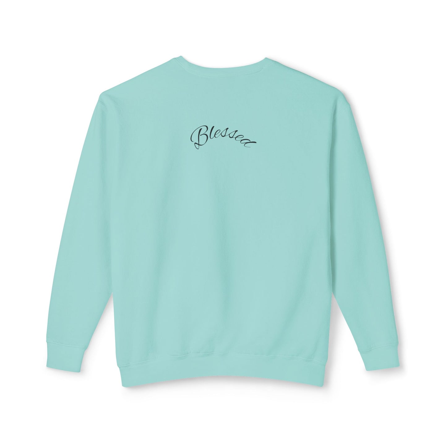 11:11 Crewneck Sweatshirt — Minimal White 'Blessed' Back Design