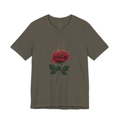 Red Rose Graphic Tee - Vintage Single Bloom T-Shirt