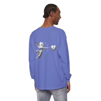 Cupid Cherub Long Sleeve Tee — Vintage Cupid Heart Graphic