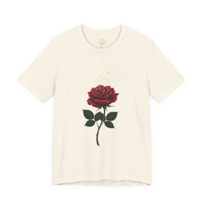 Red Rose Graphic Tee - Vintage Single Bloom T-Shirt
