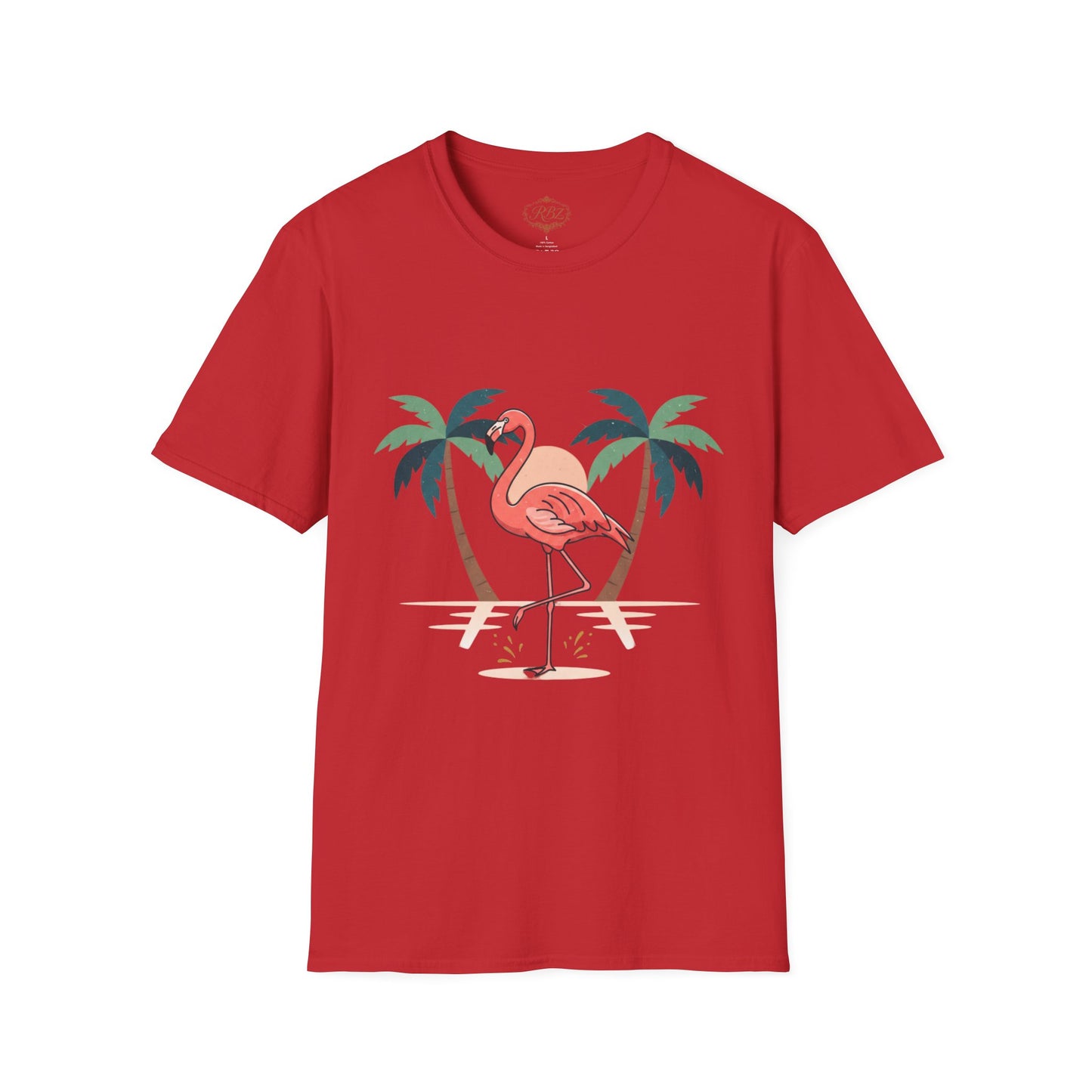 Flamingo Beach T-Shirt — Tropical Palm Island Graphic Tee