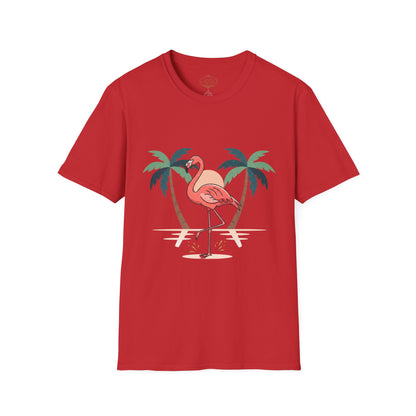 Flamingo Beach T-Shirt — Tropical Palm Island Graphic Tee
