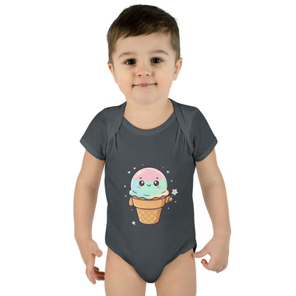 Cute Kawaii Ice Cream Cone Infant Bodysuit - Pastel Baby Onesie