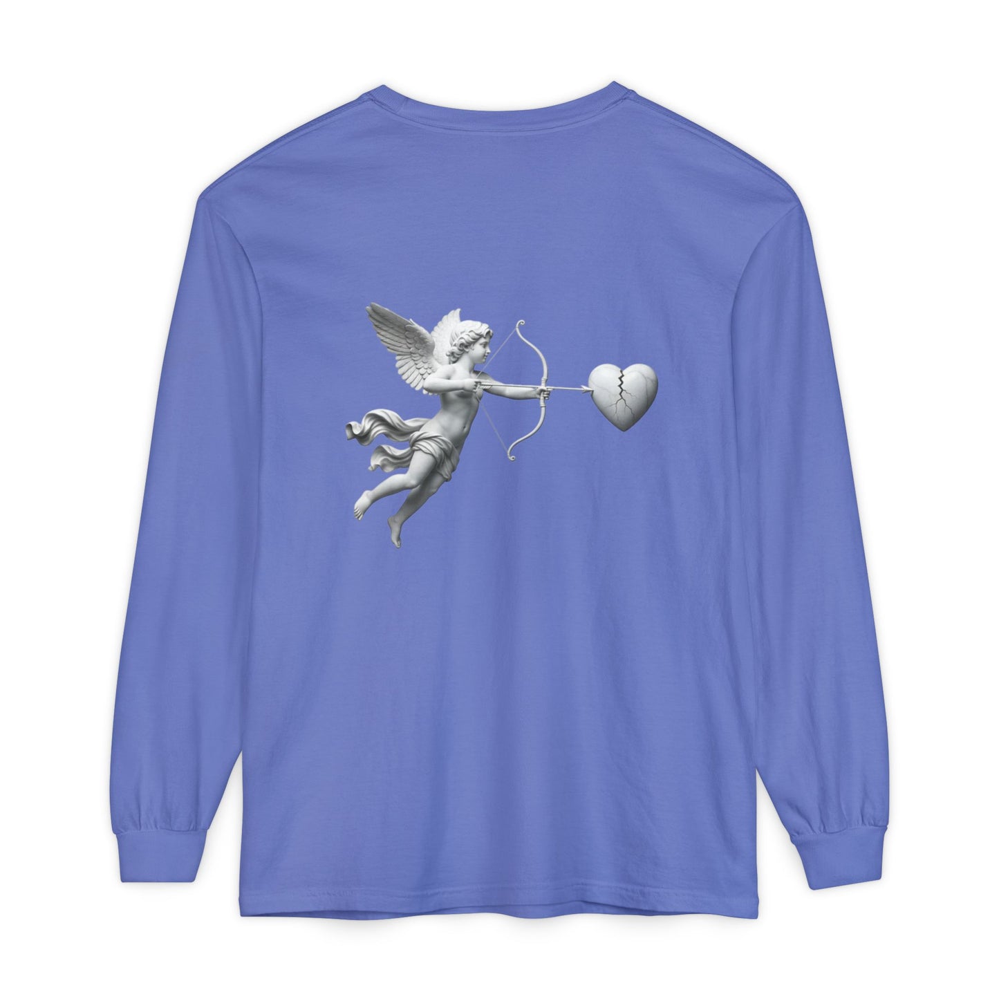 Cupid Cherub Long Sleeve Tee — Vintage Cupid Heart Graphic