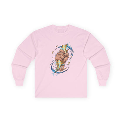 Fist & Lightning Bolt Long Sleeve Tee — Power Graphic Shirt