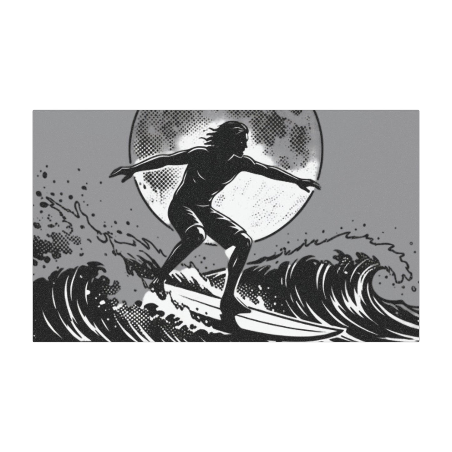 Surfing Silhouette Car Magnet — Moonlit Wave Vinyl Car Magnet