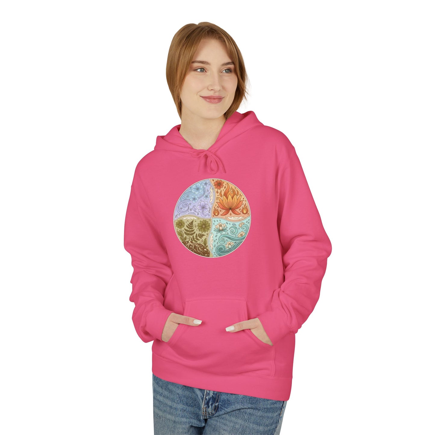 Yin Yang Seasons Hoodie — Colorful Seasonal Mandala Pullover