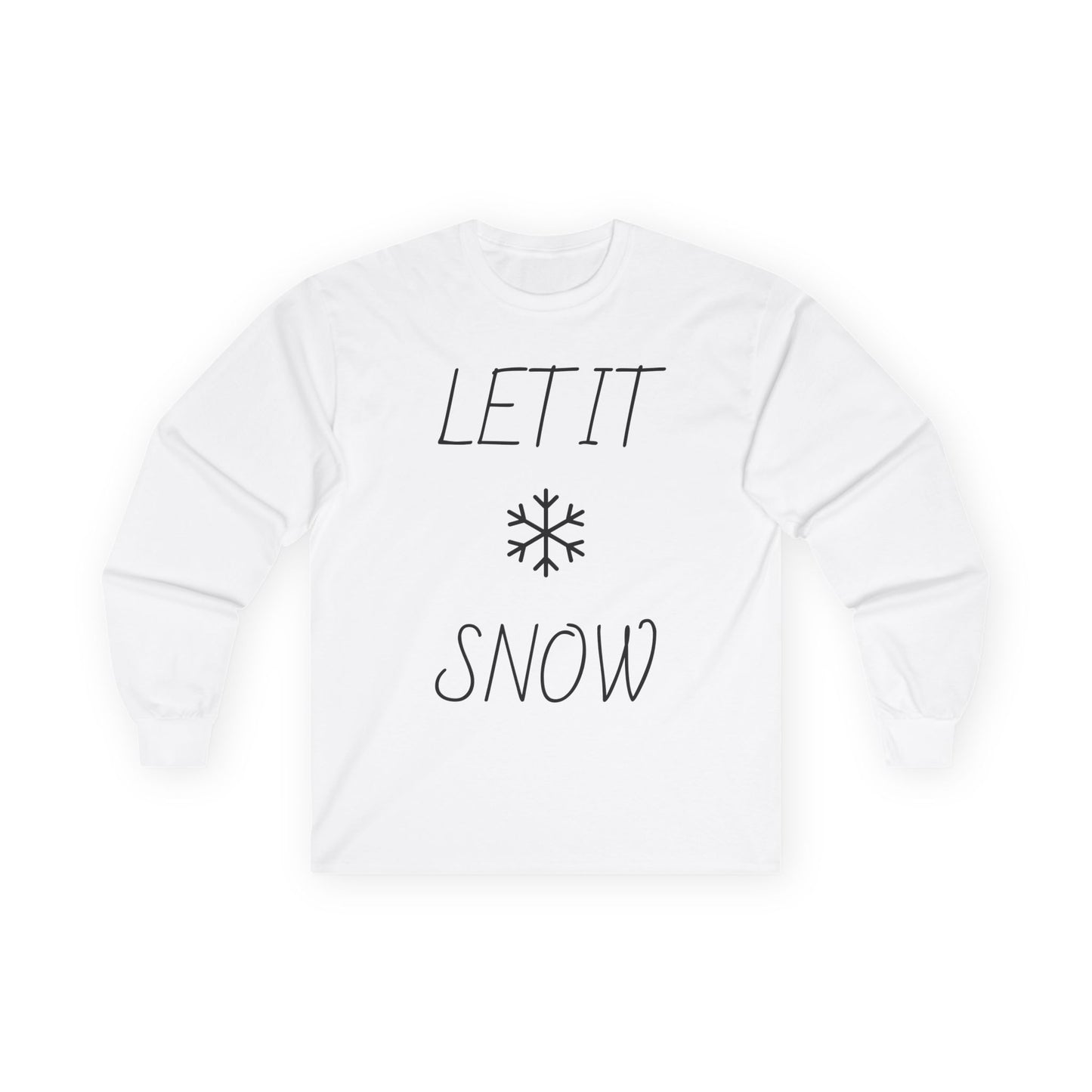 Let It Snow Long Sleeve Tee — Minimal Snowflake Holiday Shirt